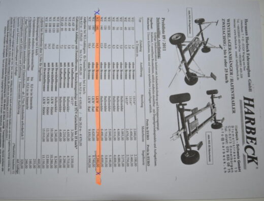 Harbeck Hafentrailer 14.5 to. Segelboot